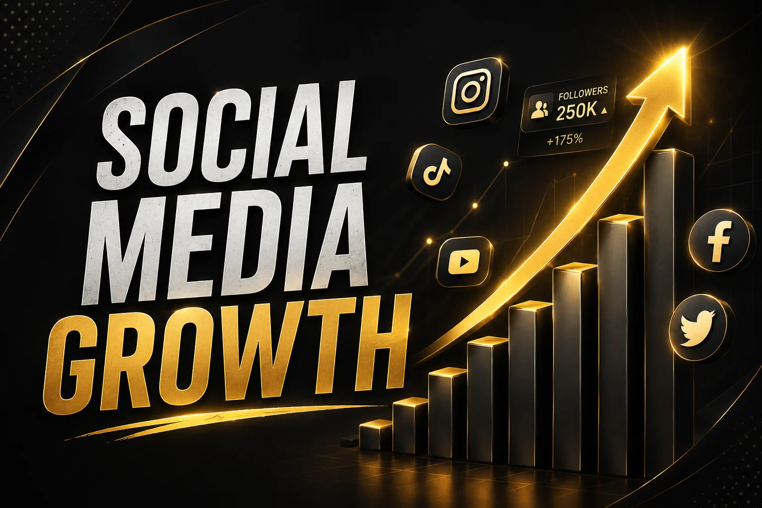 Social media growth illustration